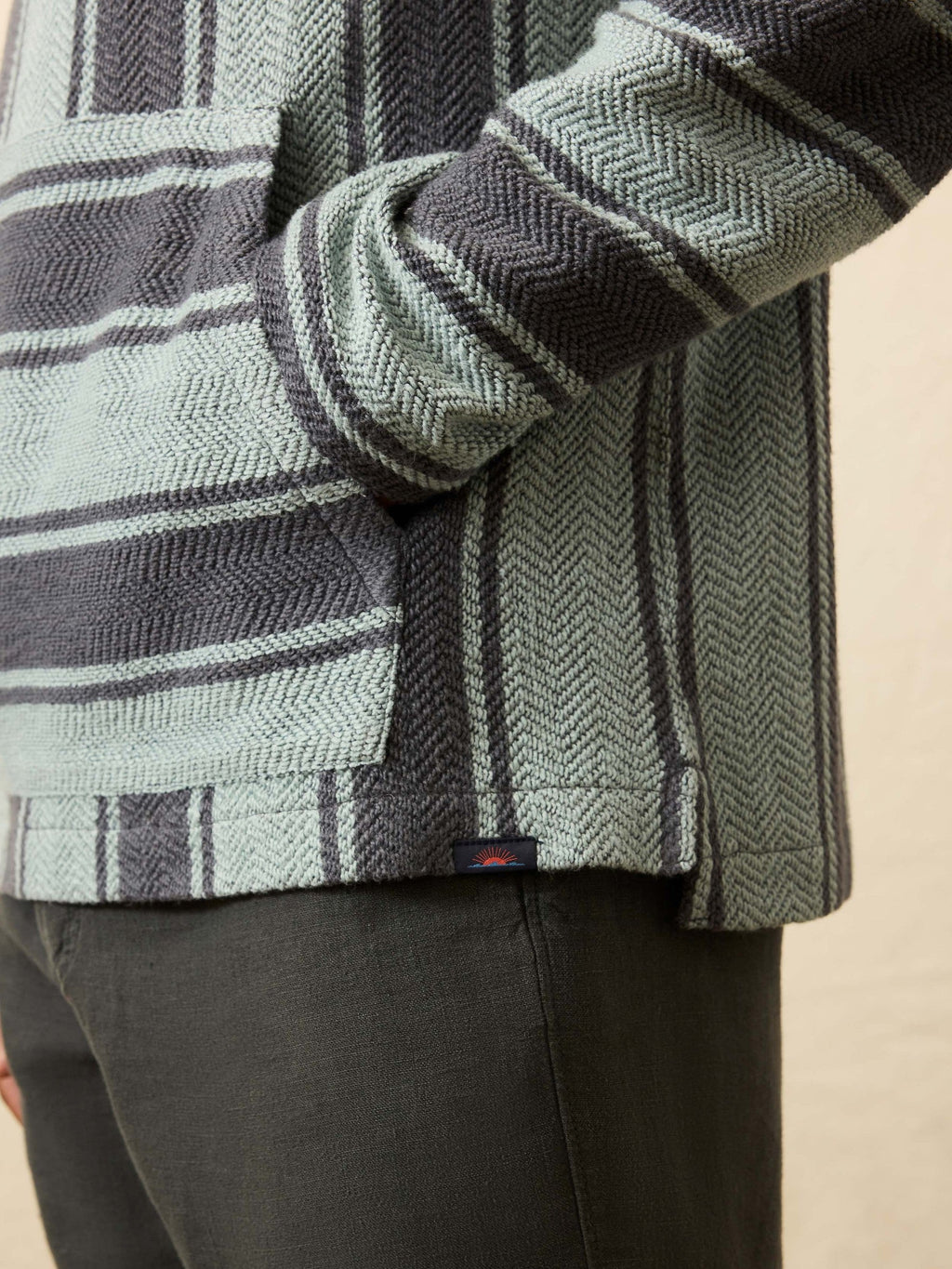 Whitewater Hoodie - Teal Channel Stripe