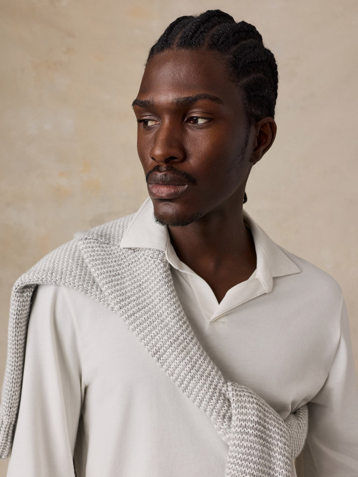 Long-Sleeve Pima Polo - White Wall