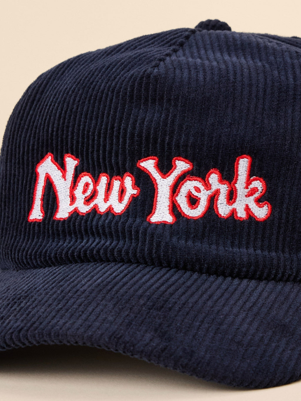 New York Pinch Front Cord Hat - Navy