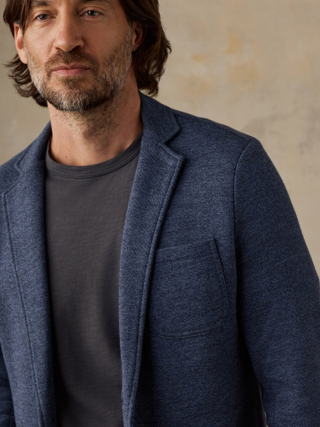 Inlet Knit Blazer - Deep Navy Melange