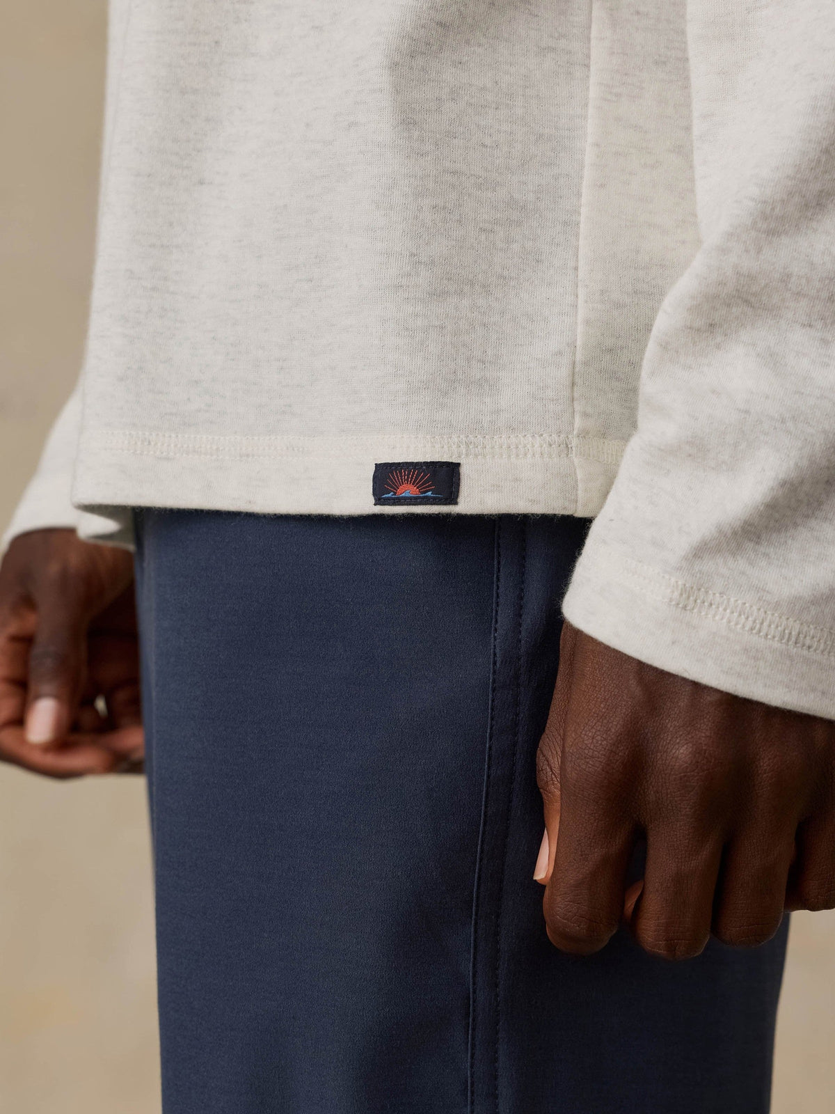Long-Sleeve Cloud Henley - Snow Heather