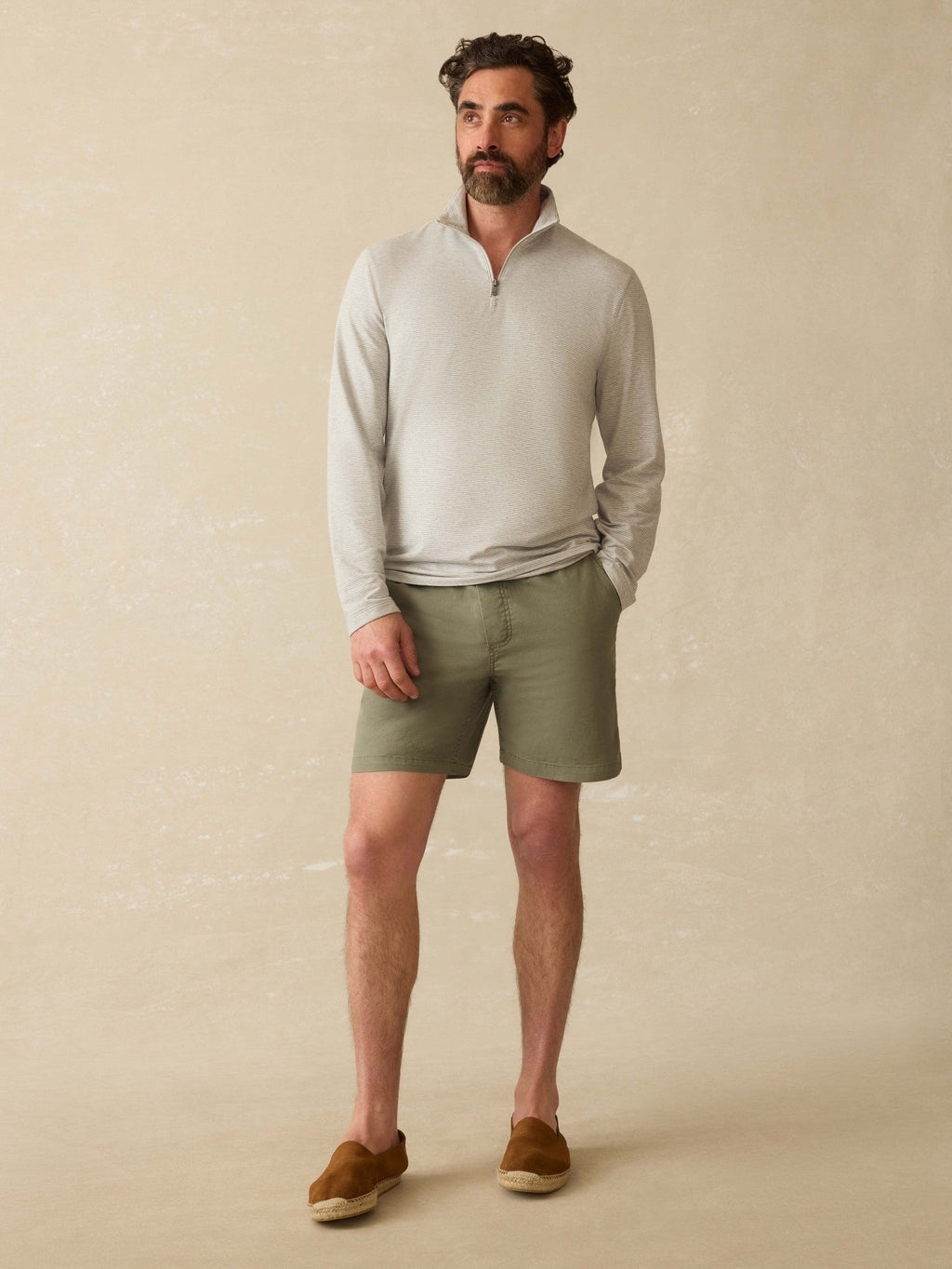 Movement Quarter Zip - Grey Cove Stripe