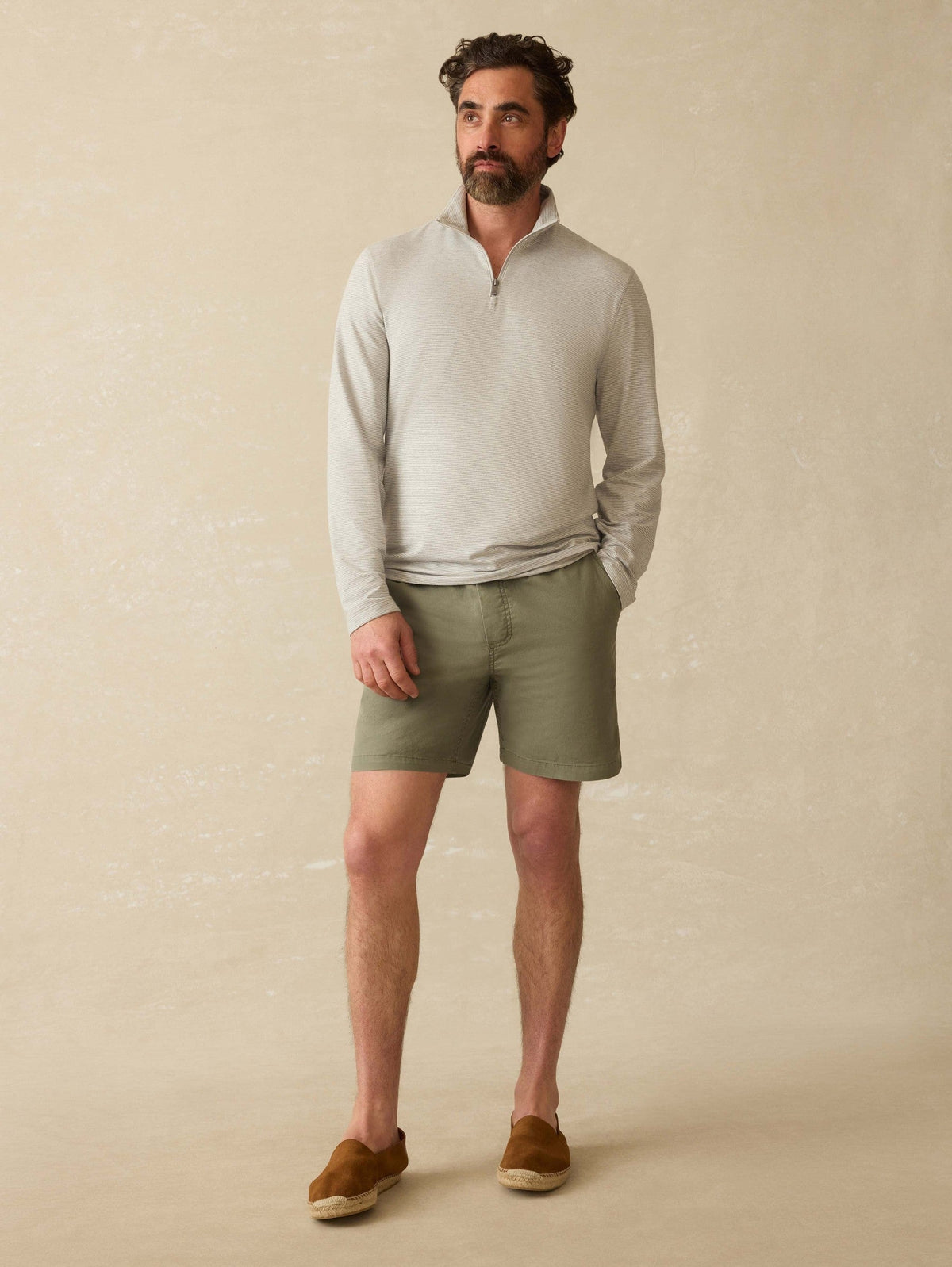 Movement Quarter Zip - Grey Cove Stripe