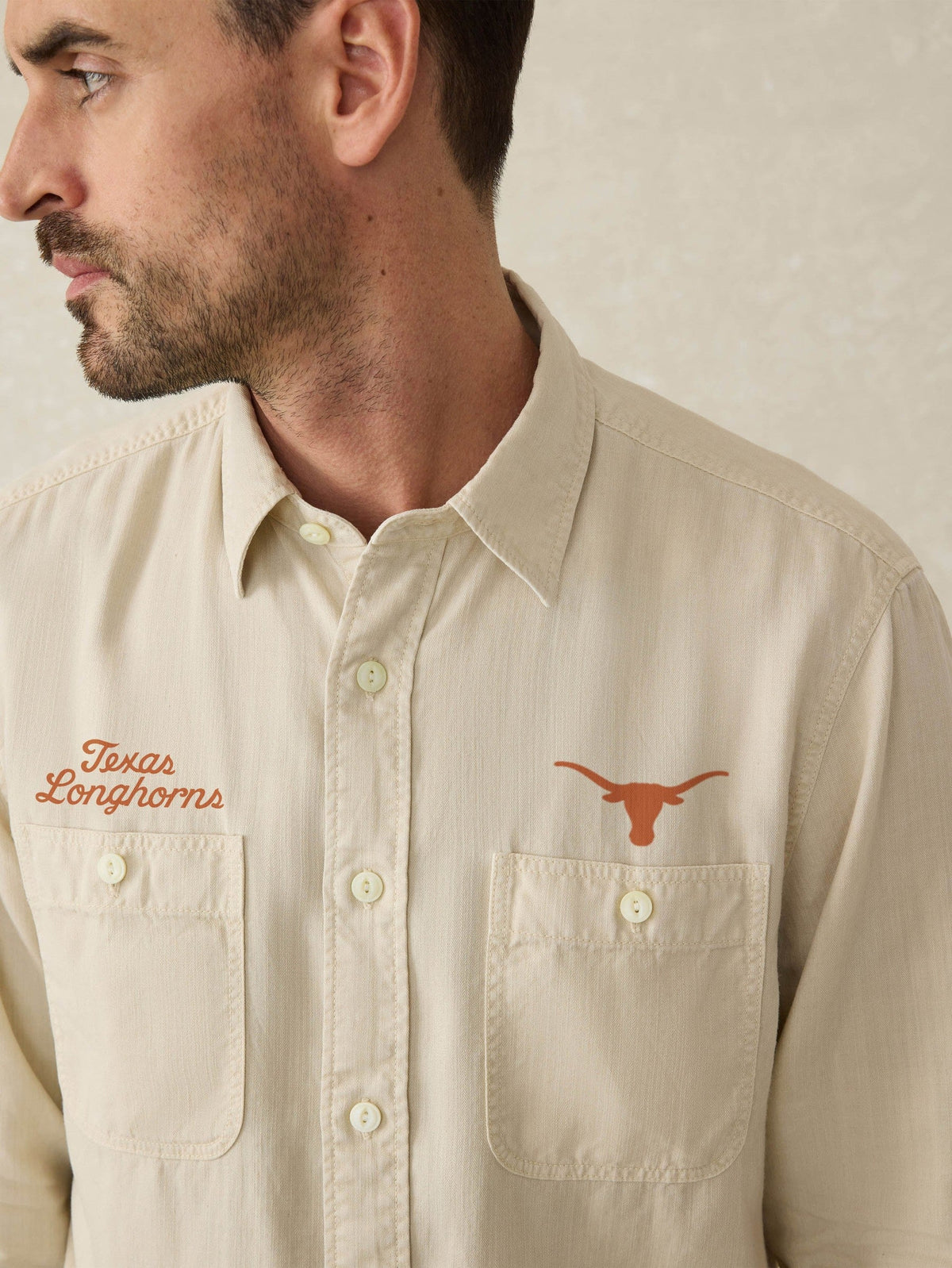 University of Texas Tried & True Chambray Workshirt - Coastal Cream