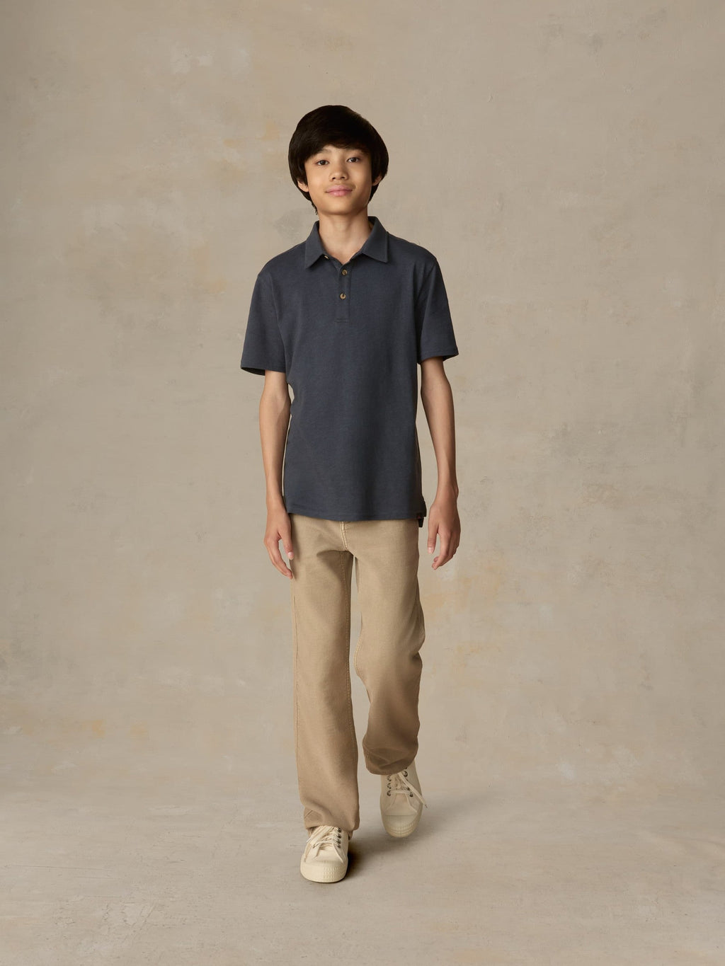 Big Kids Sunwashed Tee Polo - Dune Navy