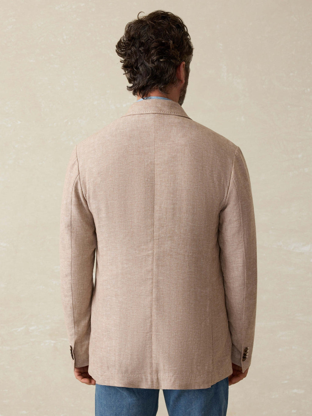 Movement Linen Blazer - Wolf Sands Herringbone