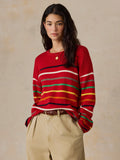 Cotton Cashmere Crew - Salsa Multi Stripe