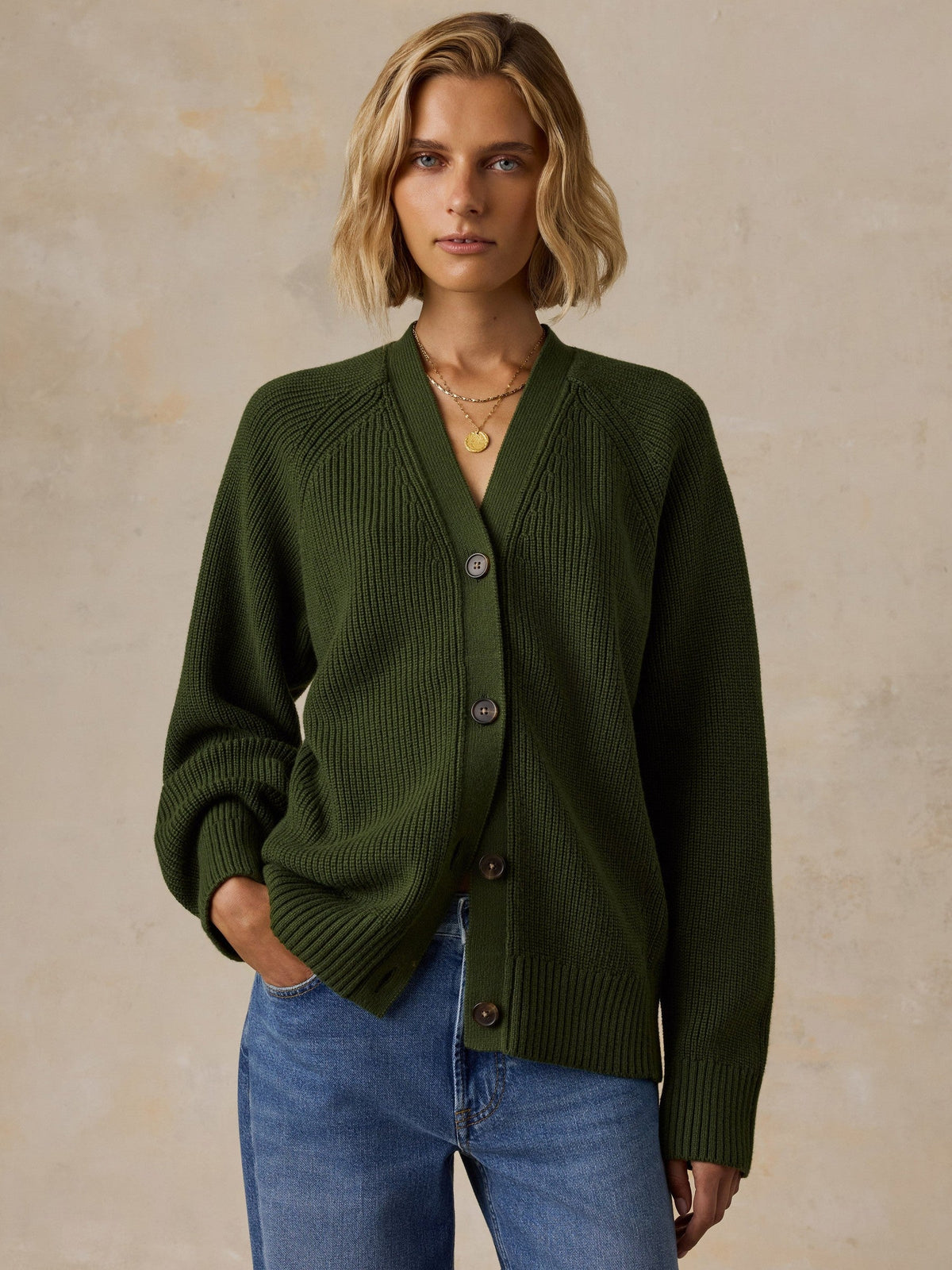Northshore Cardigan - Deep Green