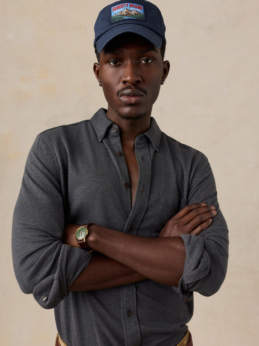 Coastline Knit Shirt - Charcoal Heather Twill