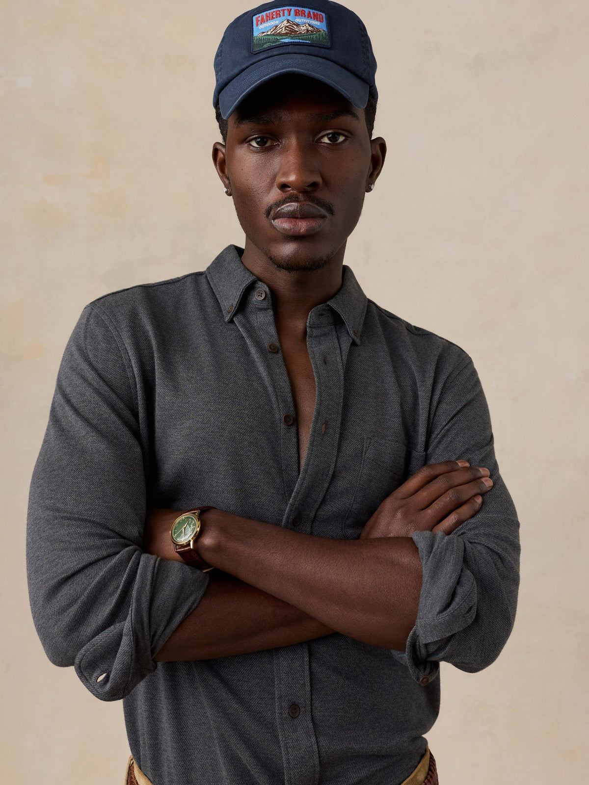 Coastline Knit Shirt - Charcoal Heather Twill
