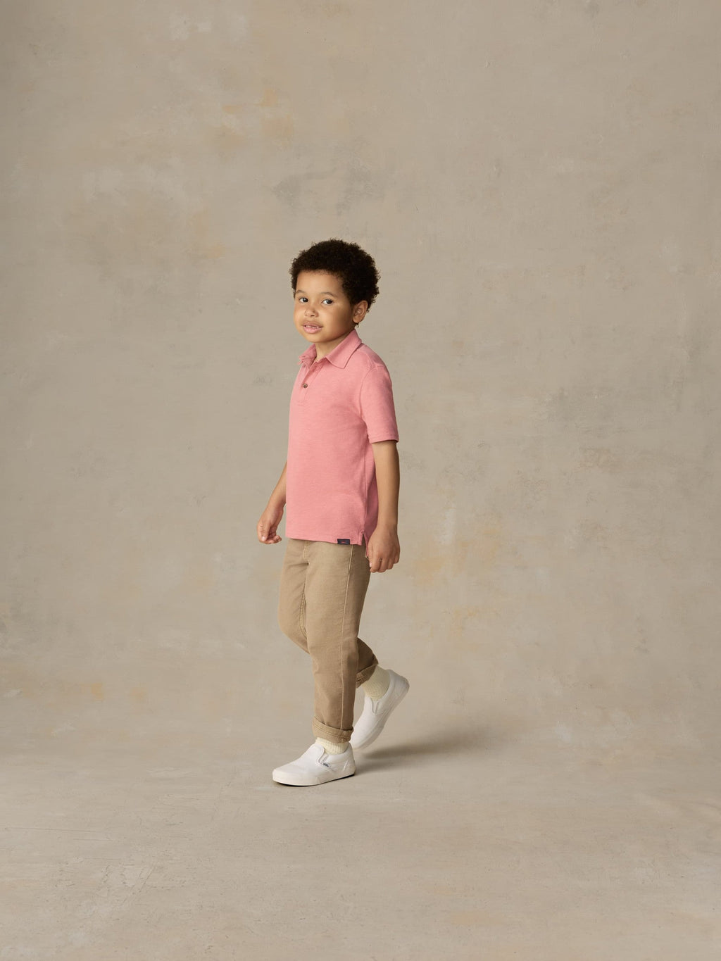Little Kids Sunwashed Tee Polo - Faded Flag