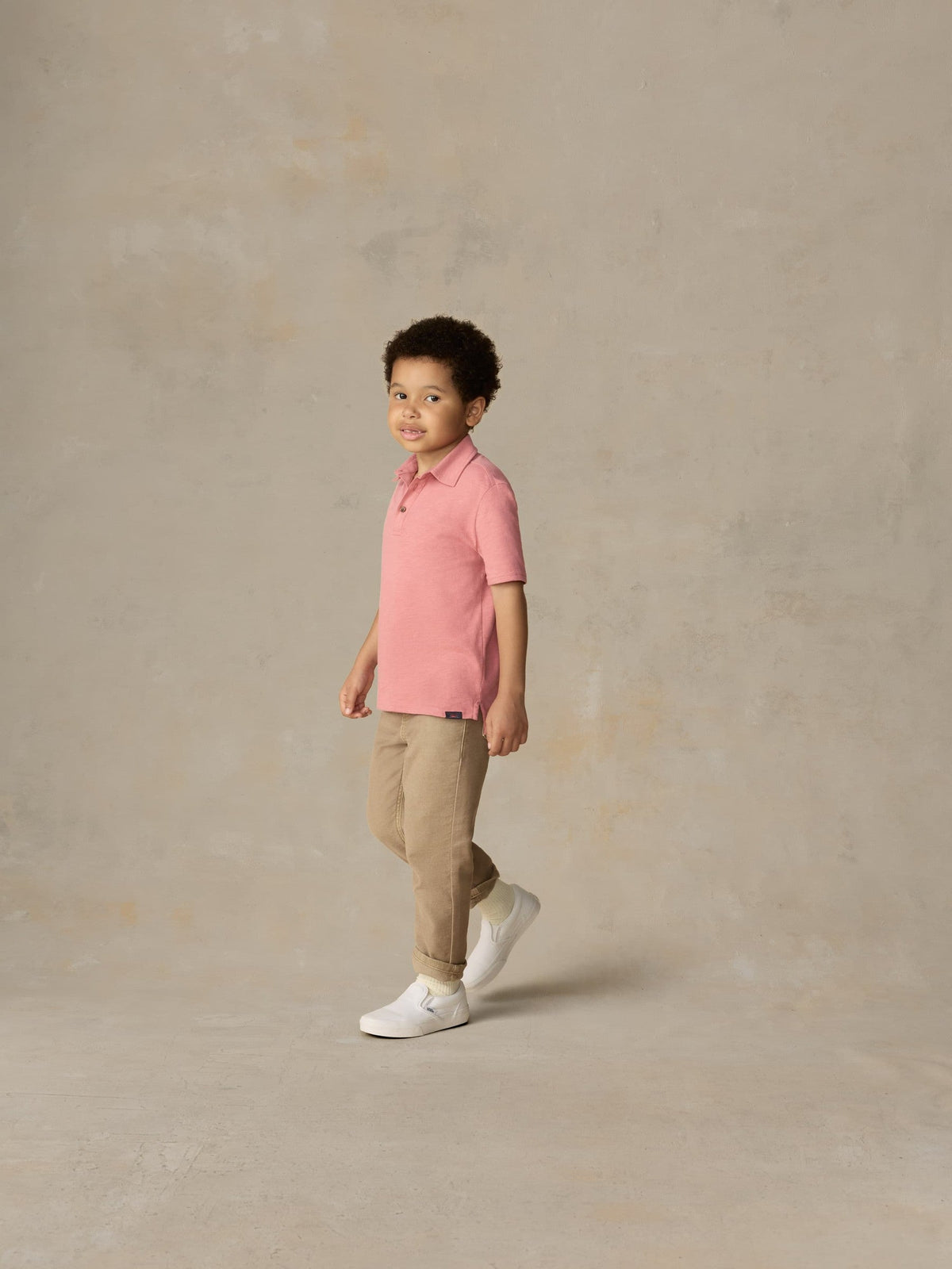 Little Kids Sunwashed Tee Polo - Faded Flag
