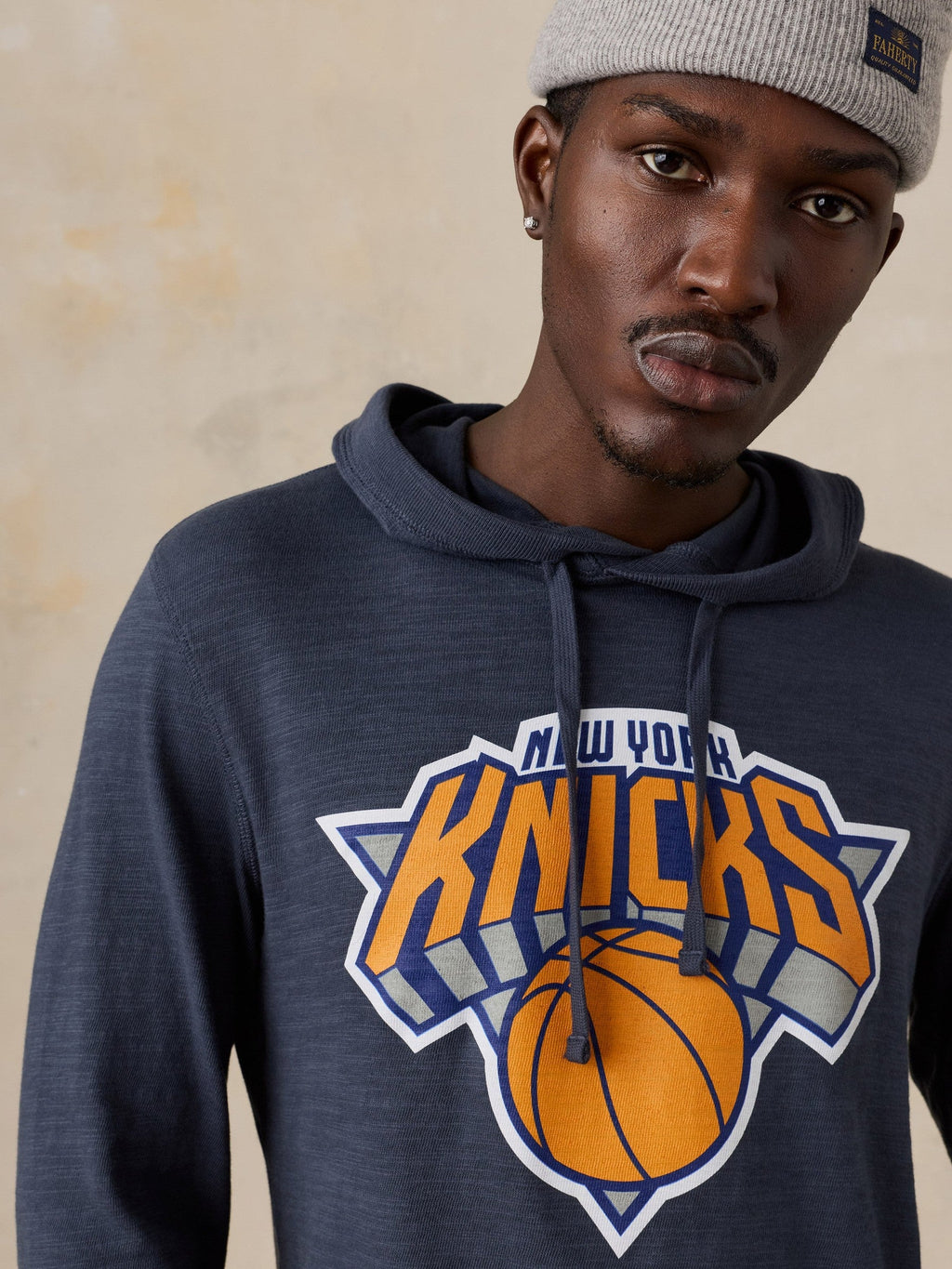 NY Knicks Sunwashed Organic Hoodie - Blue Nights