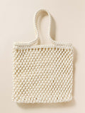 Sunwashed Macrame Tote - Cream