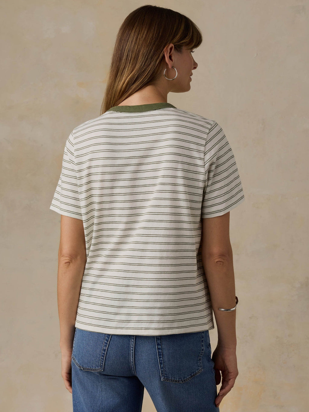 Sunwashed Regenerative Tee - Four Leaf Clover Mini Stripe