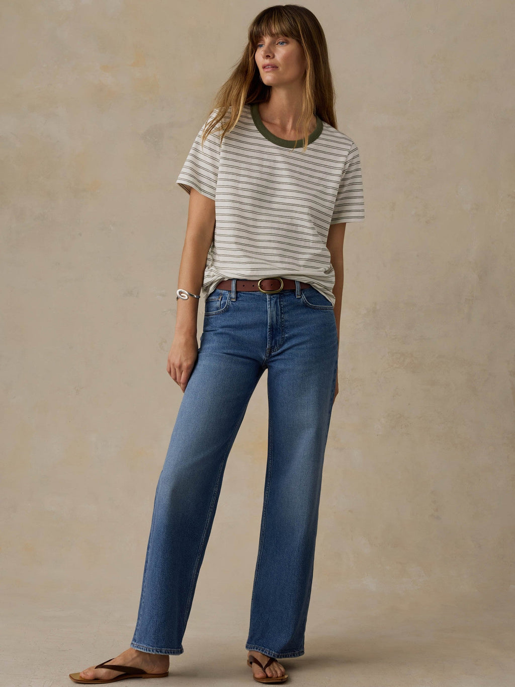Sunwashed Regenerative Tee - Four Leaf Clover Mini Stripe