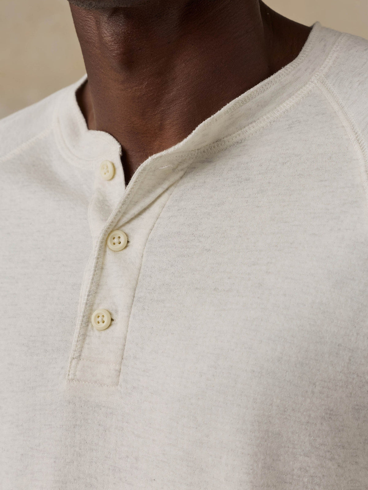 Long-Sleeve Cloud Henley - Snow Heather