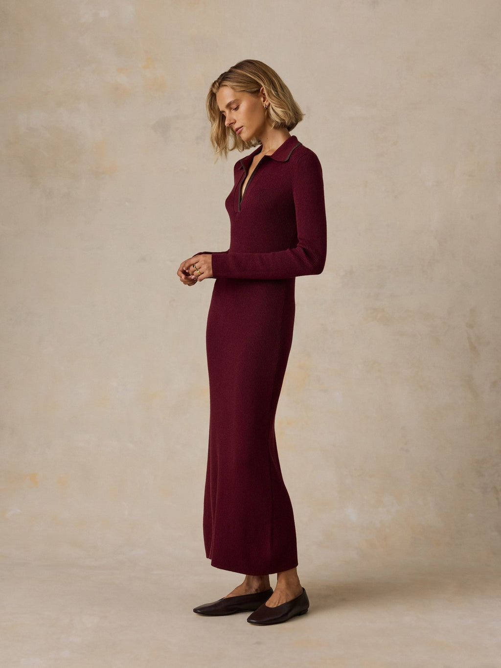 Throwback Sweater Dress - Merlot