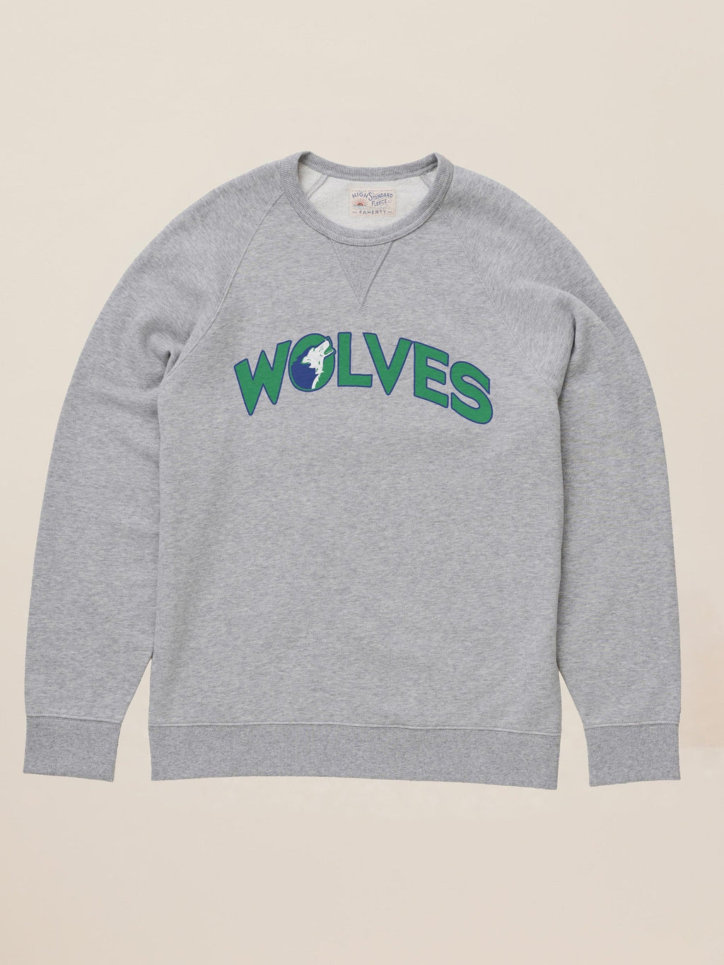 Minnesota Timberwolves High Standard Fleece Crew - Silver Ash Heather
