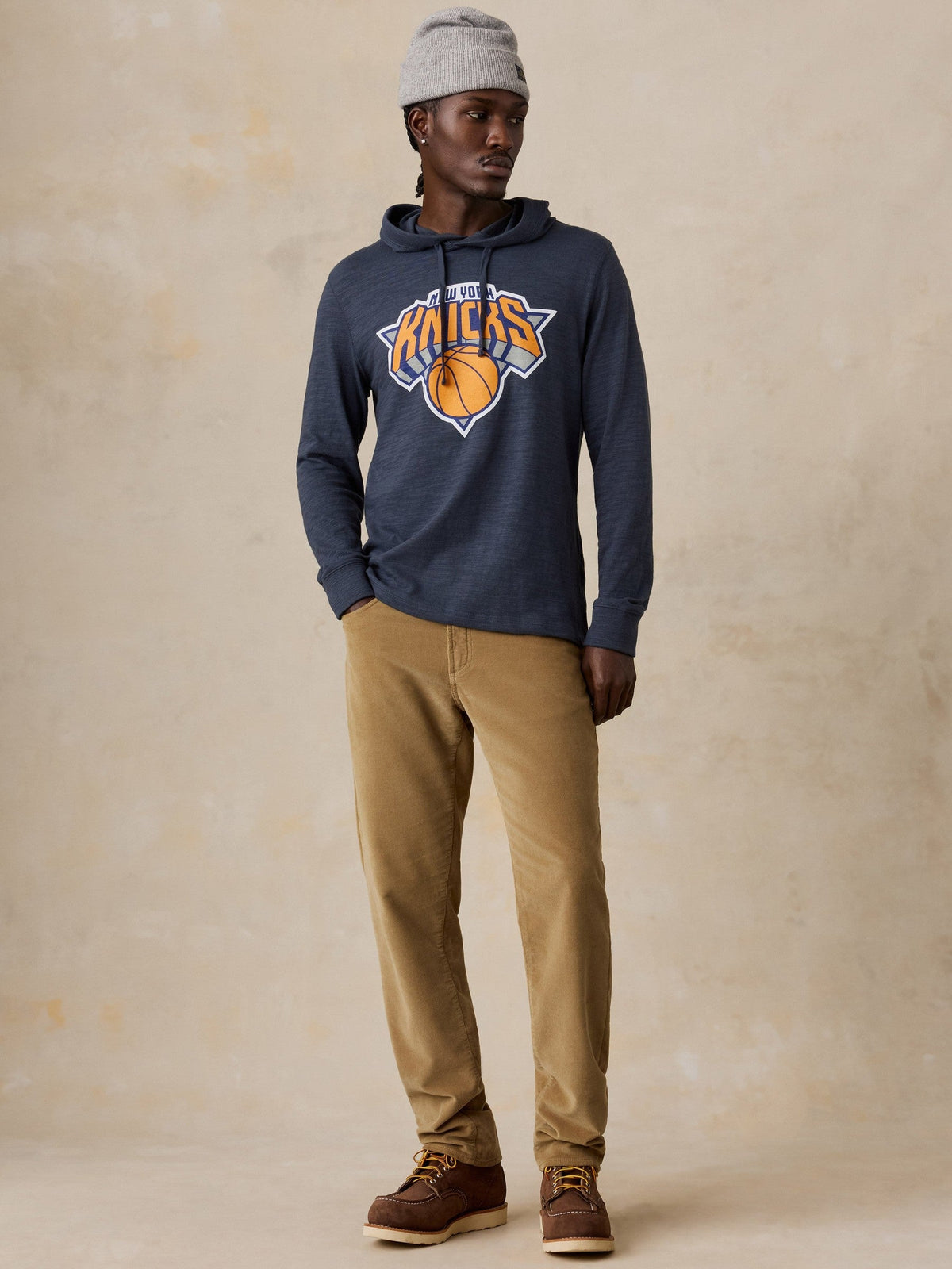NY Knicks Sunwashed Organic Hoodie - Blue Nights