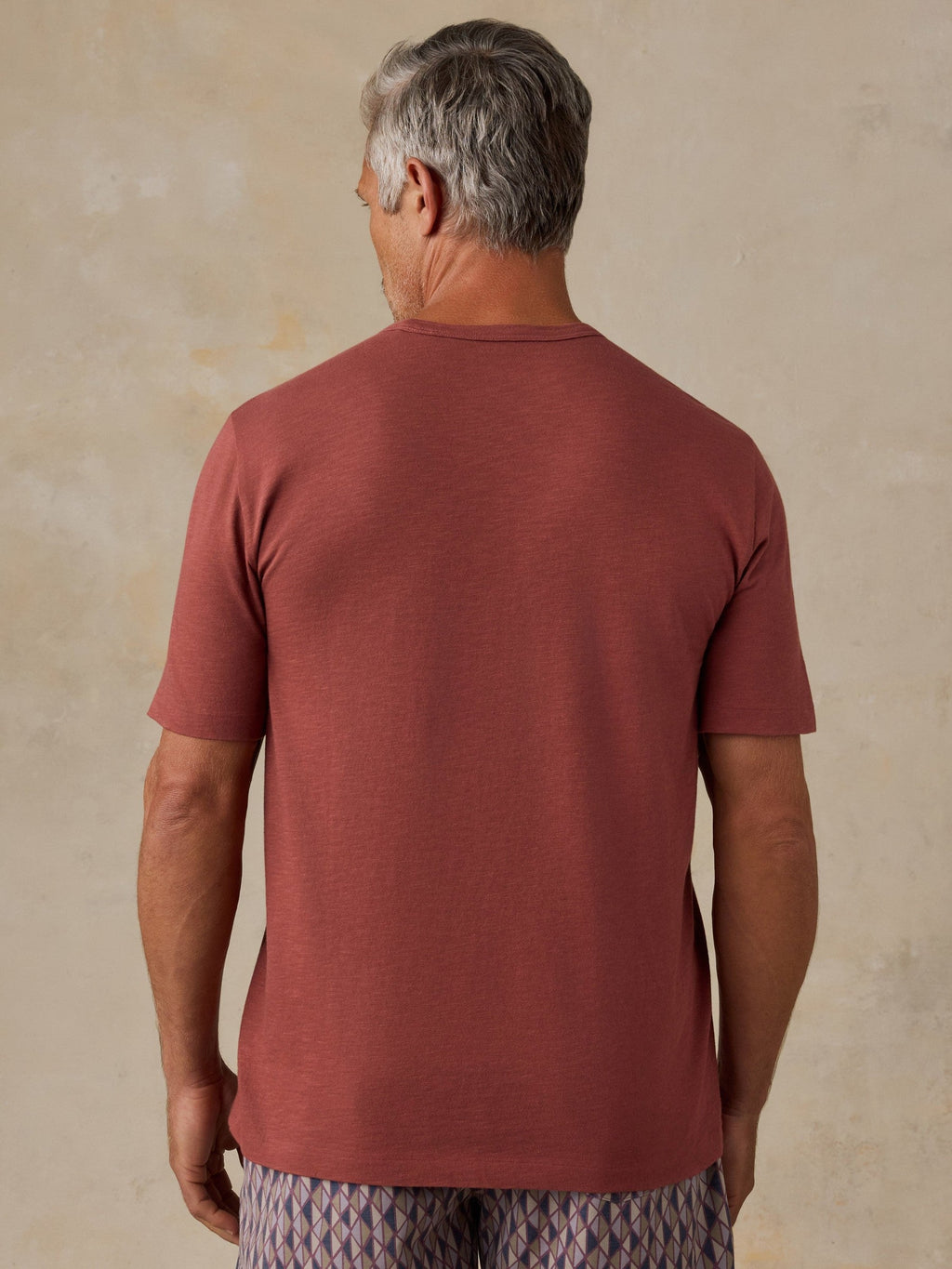 Sunwashed Regenerative Pocket Tee - Sunset Red