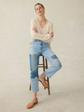 90S Crop Patchwork Jean - Heirloom Indigo Wash