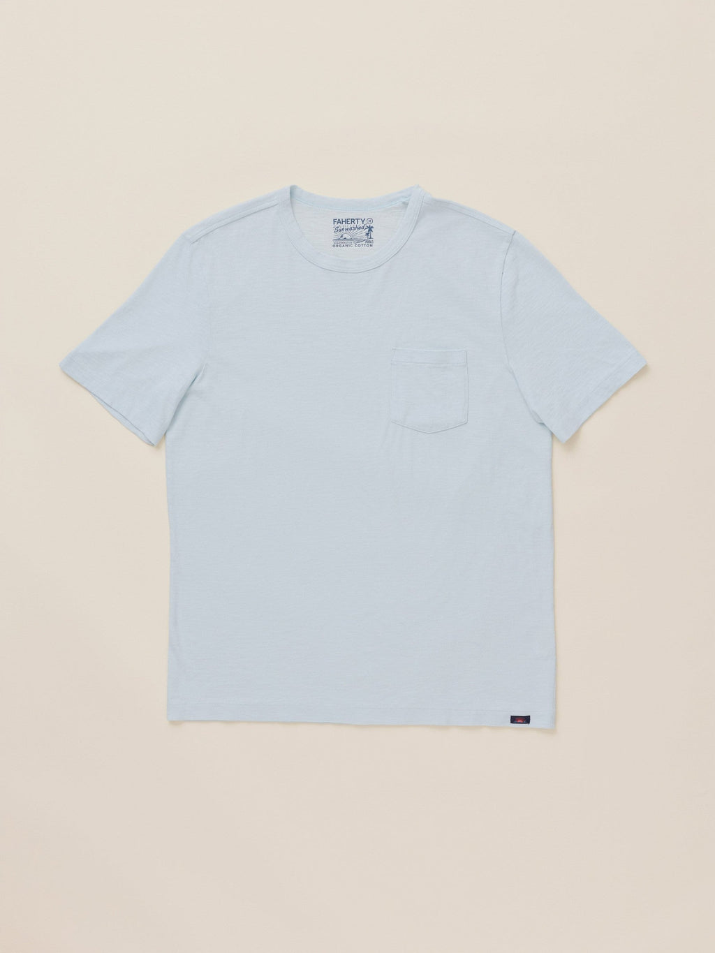 Sunwashed Regenerative Pocket Tee - Sky