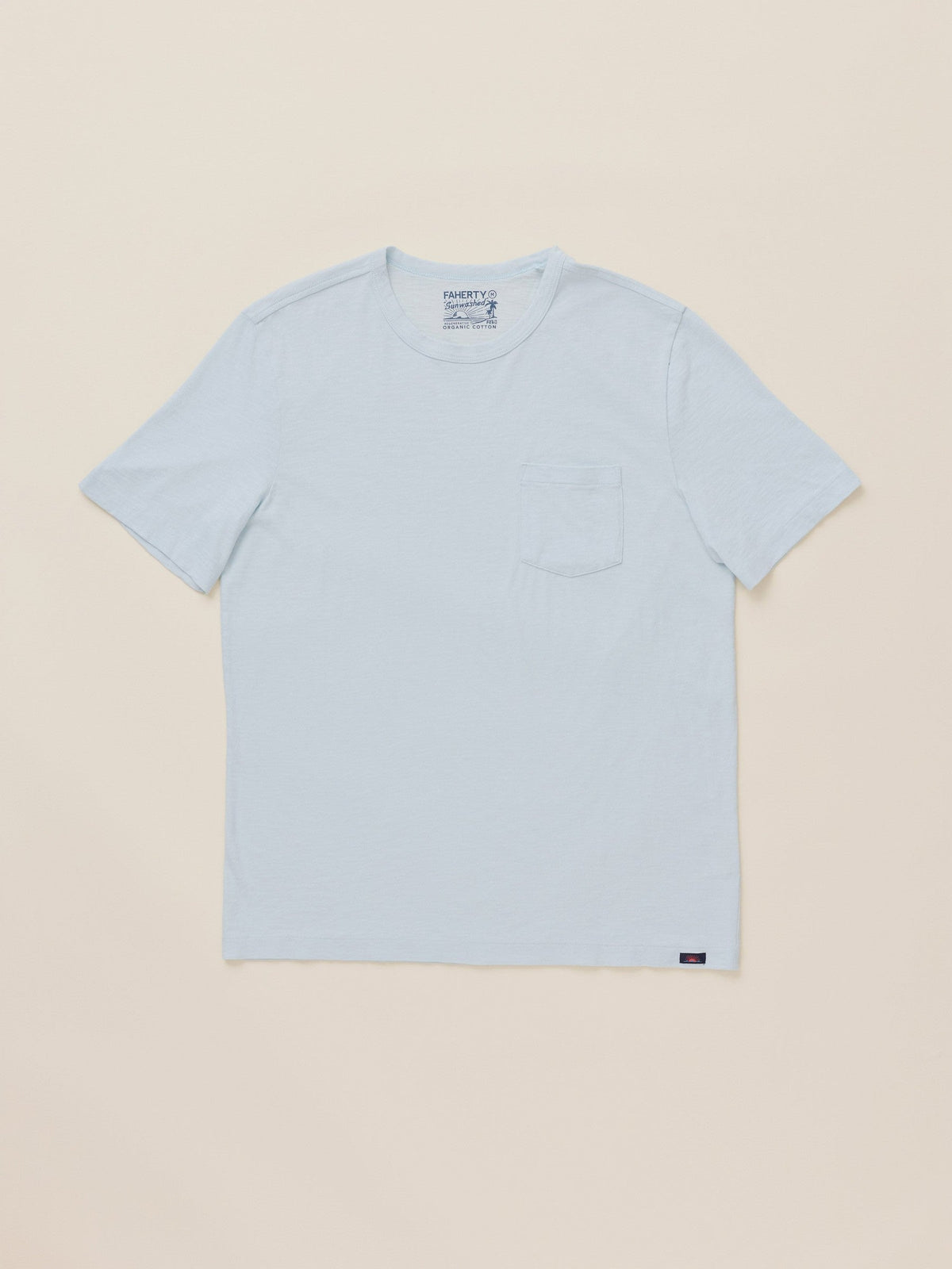 Sunwashed Regenerative Pocket Tee - Sky