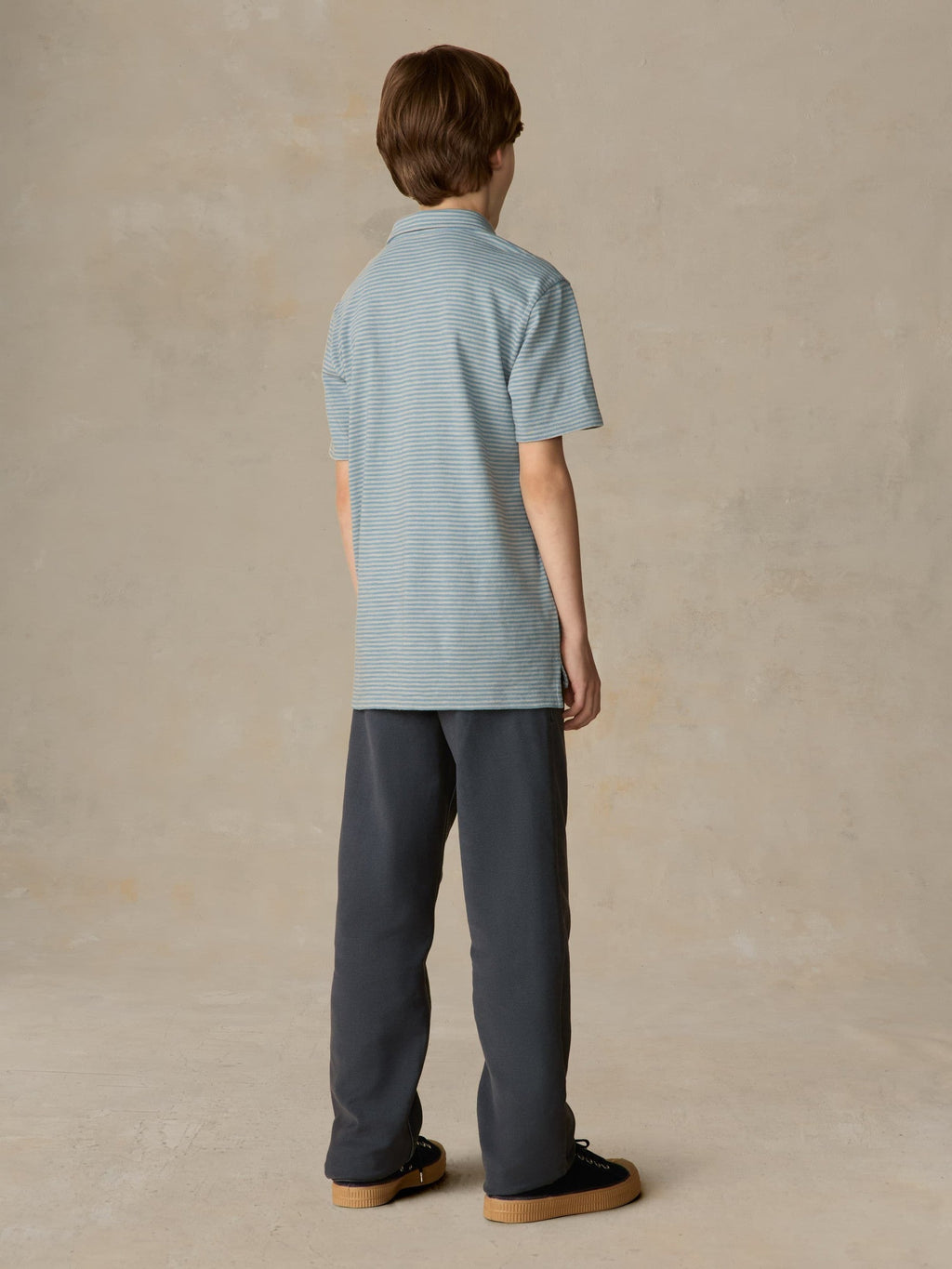 Big Kids Sunwashed Striped Tee Polo - Mountain Wind Stripe