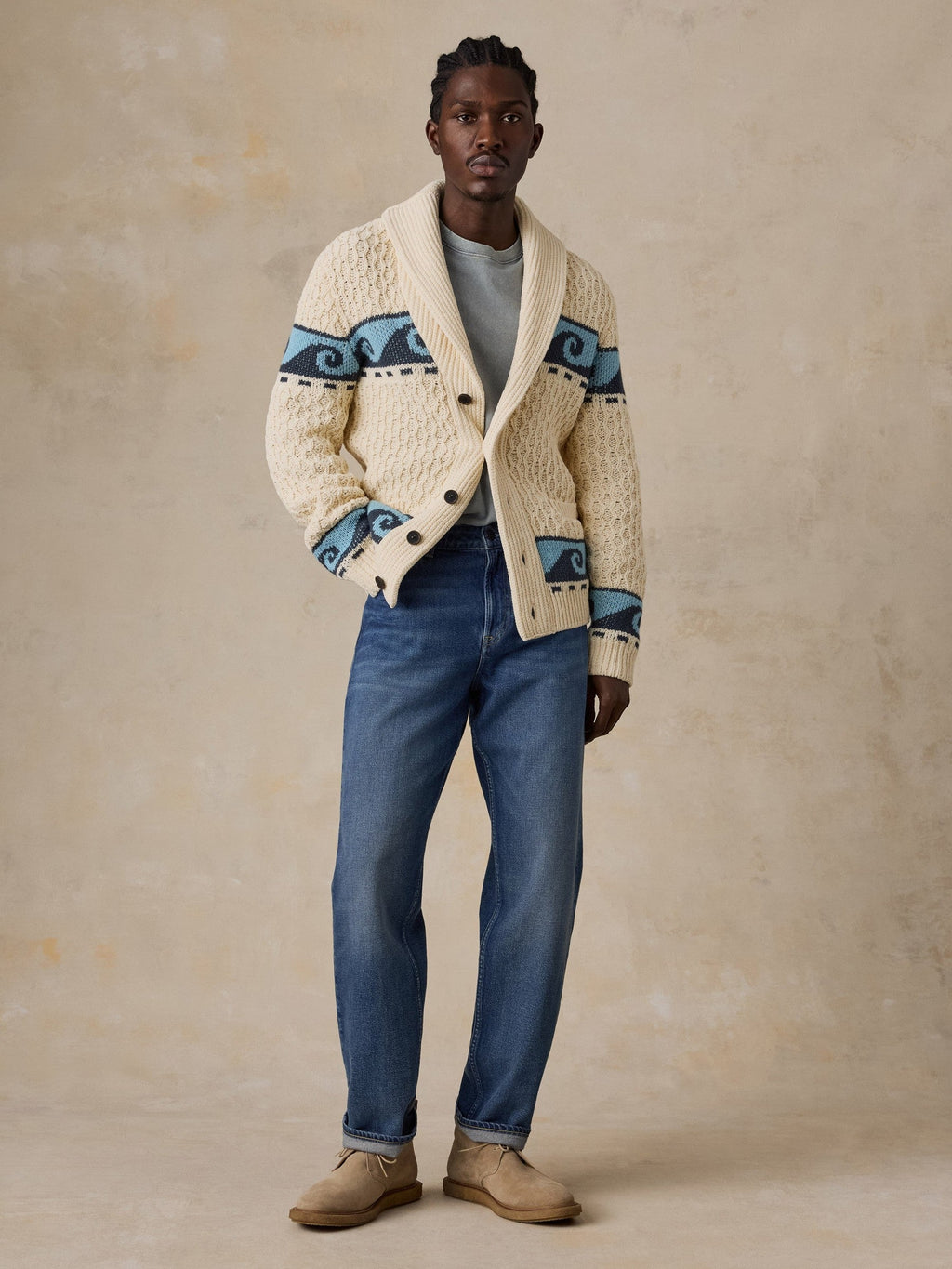 Wave Swell Cardigan - Pearl Blue Crest