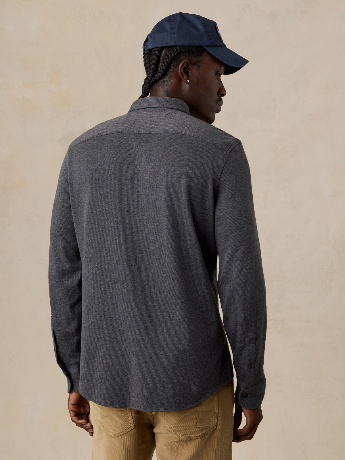 Coastline Knit Shirt - Charcoal Heather Twill