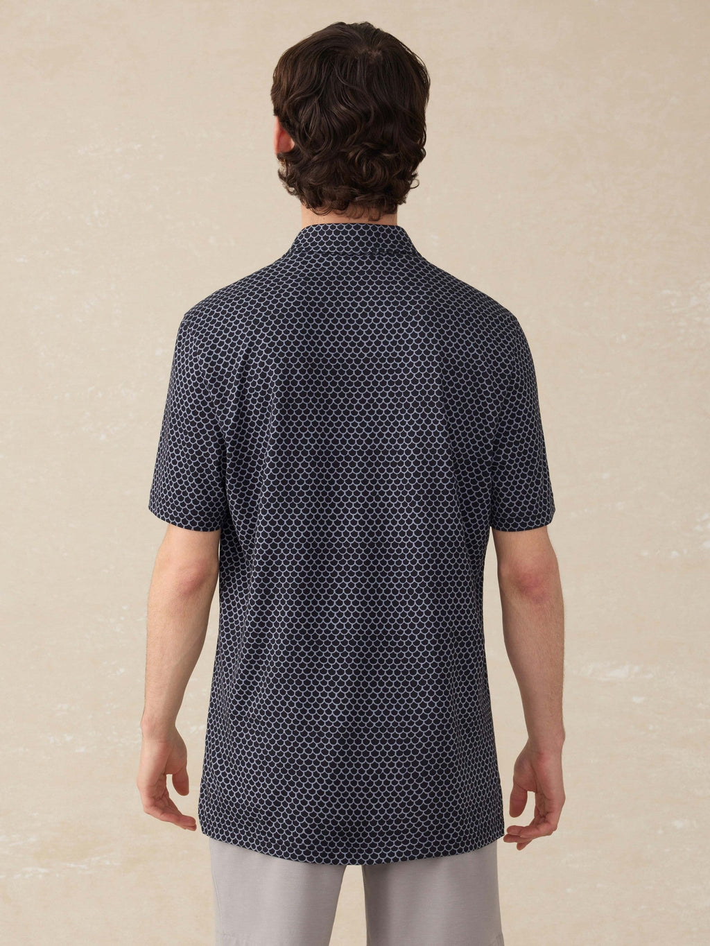 Short-Sleeve Movement Pique Polo - Midnight Fishscale