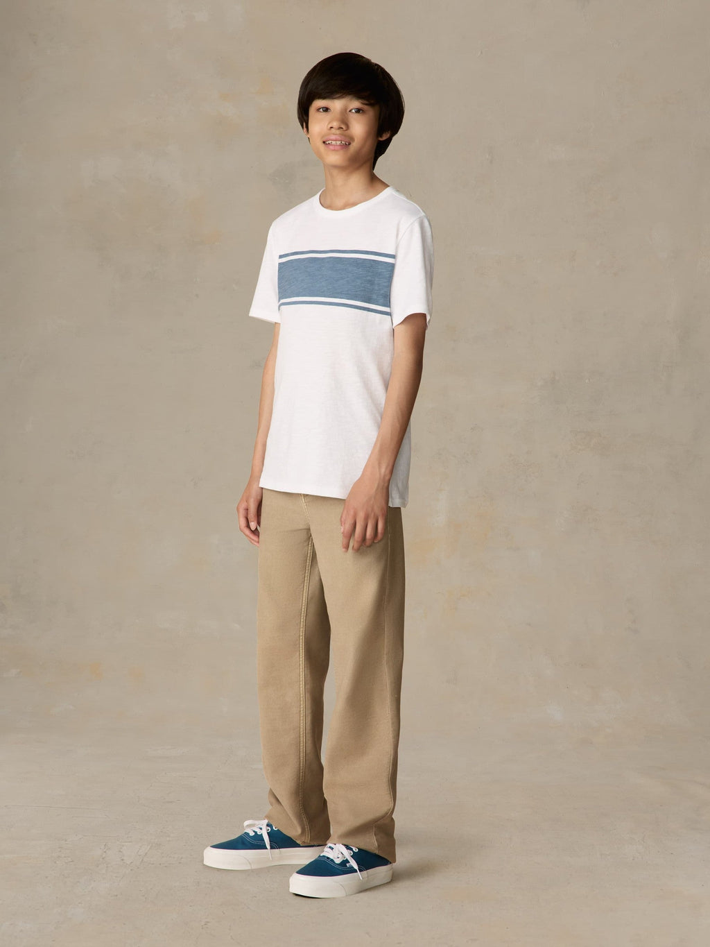 Big Kids Sunwashed Surf Striped Tee - White Surf Stripe