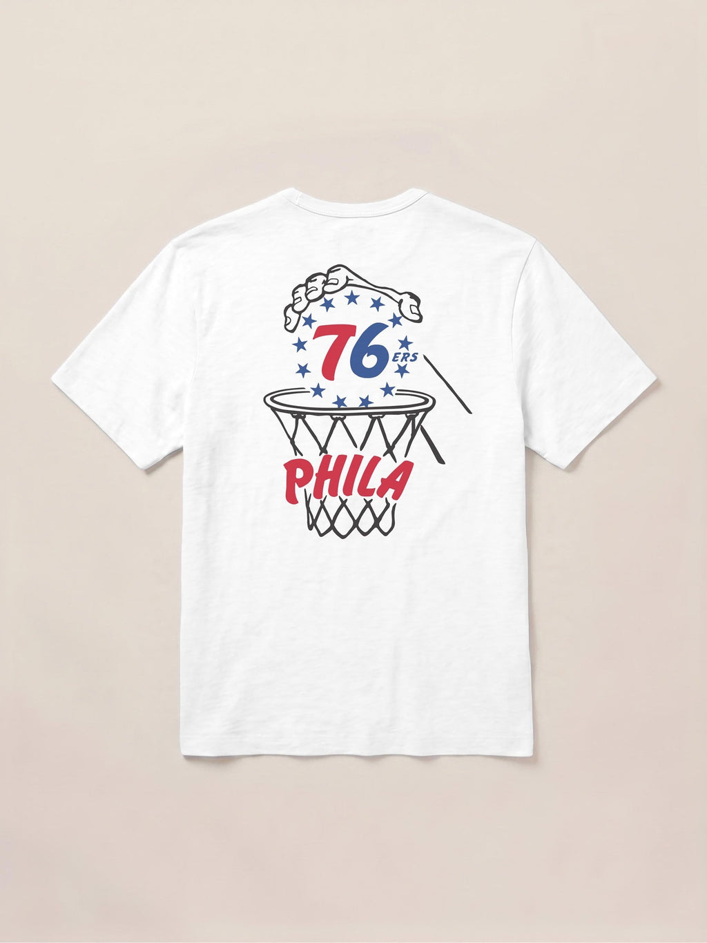 Philadelphia 76ers Sunwashed Tee - White