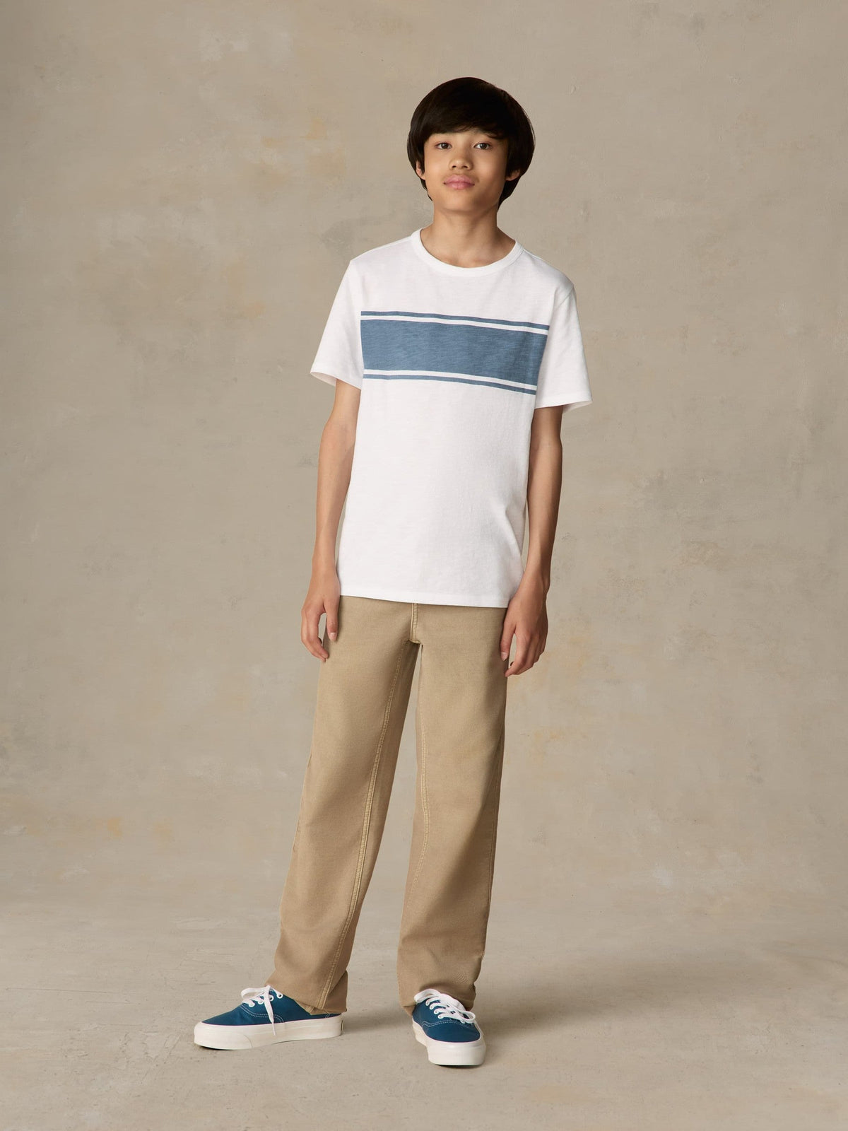 Big Kids Sunwashed Surf Striped Tee - White Surf Stripe