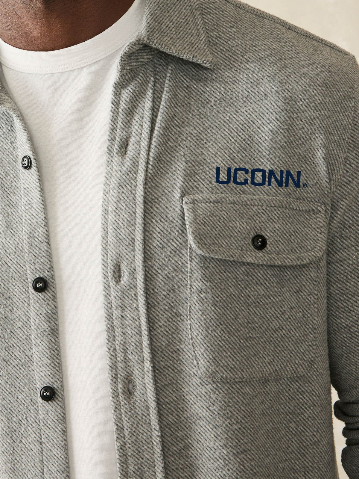 University Of Connecticut Legend Sweater Shirt - Fossil Grey Twill