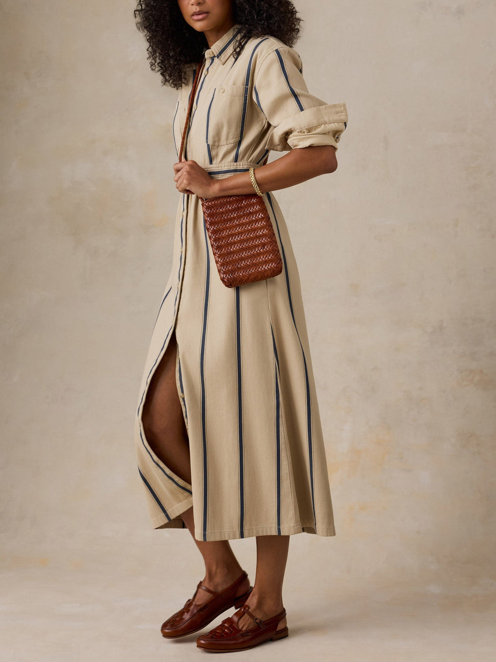 Tideweave Shirtdress - Saddle Ridge Stripe