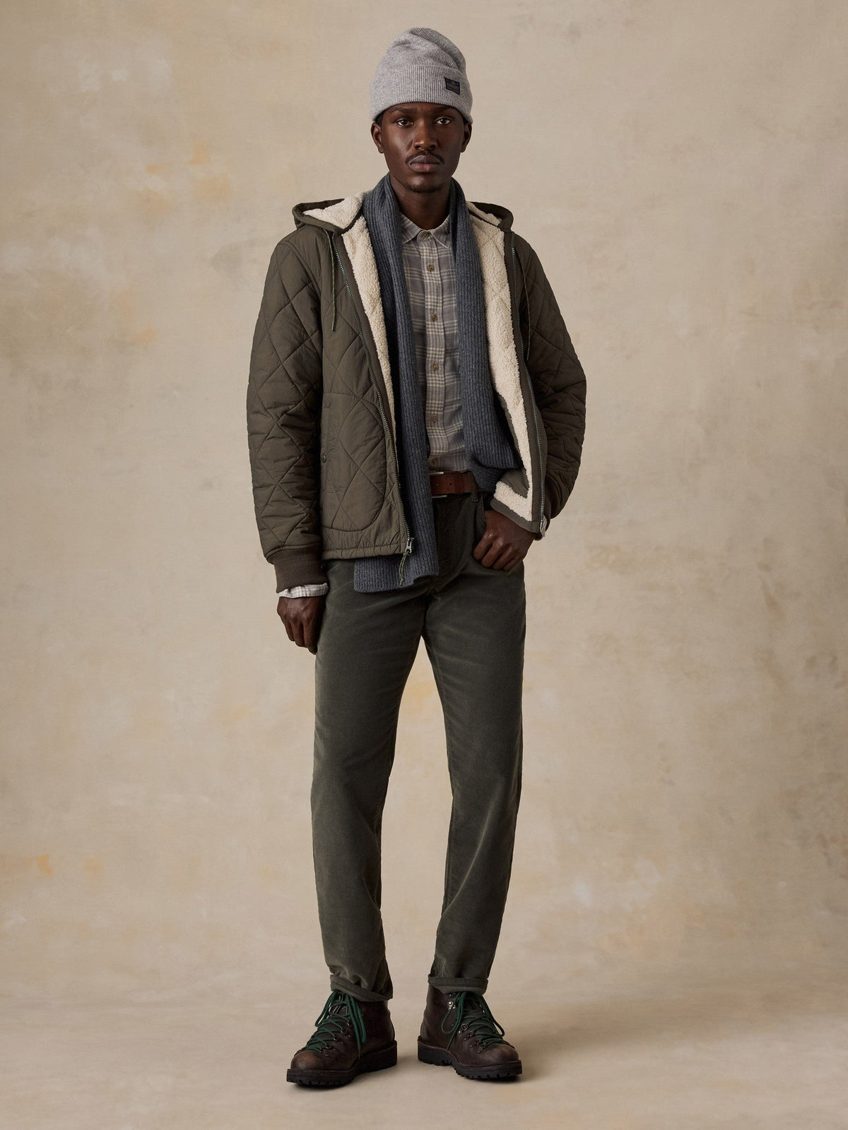 Quilted Hooded Jacket - Dusk Forest
