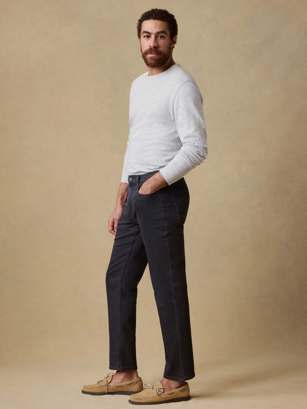 Stretch Terry 5-Pocket Pant - Onyx Black