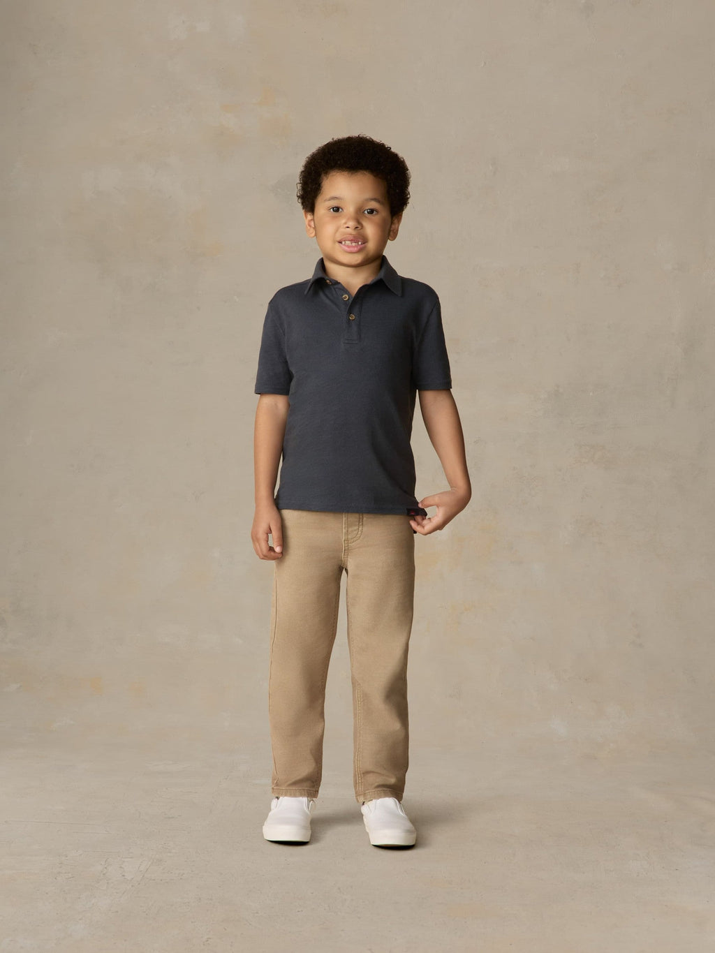 Little Kids Sunwashed Tee Polo - Dune Navy