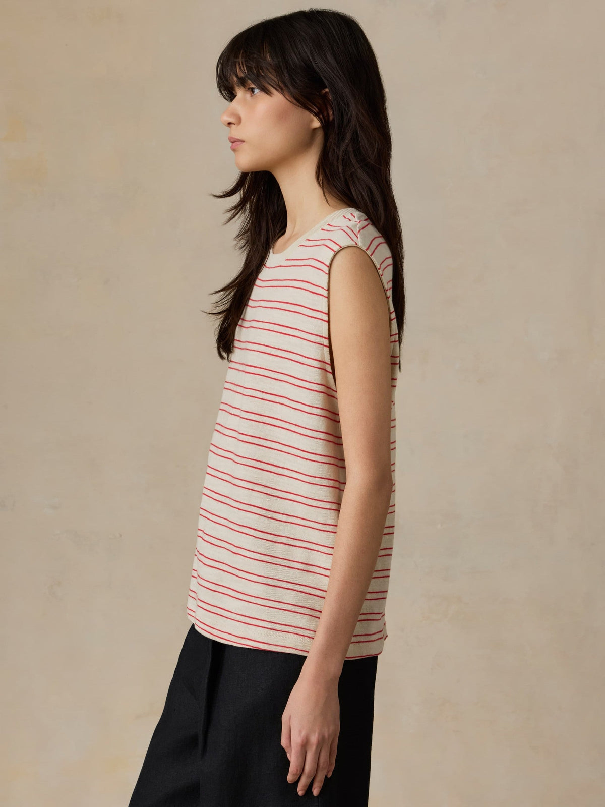 Sunwashed Organic Muscle Tank - Summer Sand Stripe