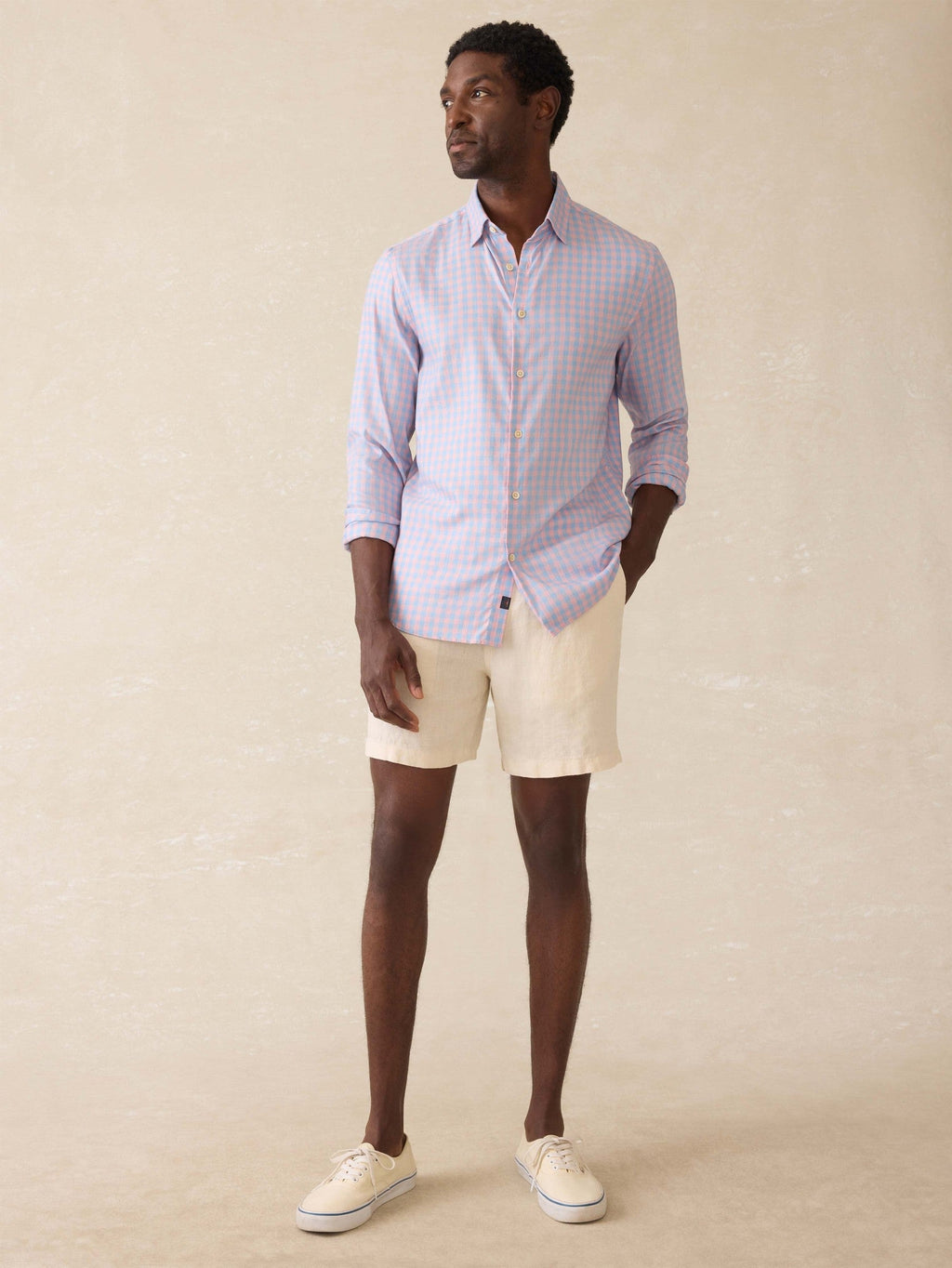 Movement Monterey Shirt - Coral Sky Gingham
