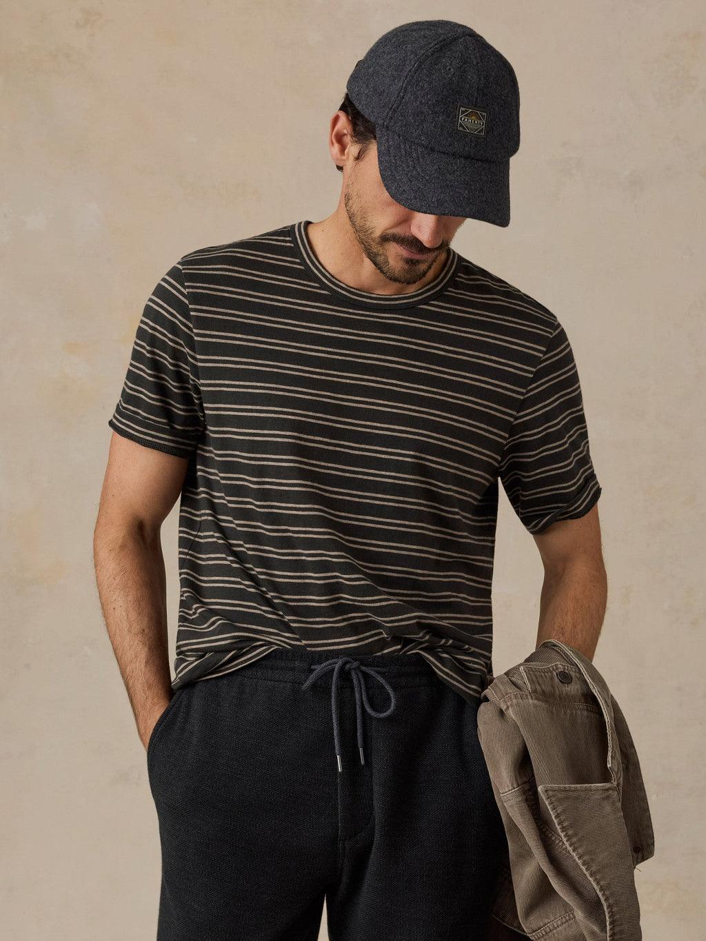Sunwashed Regenerative Tee - Black Sands Stripe
