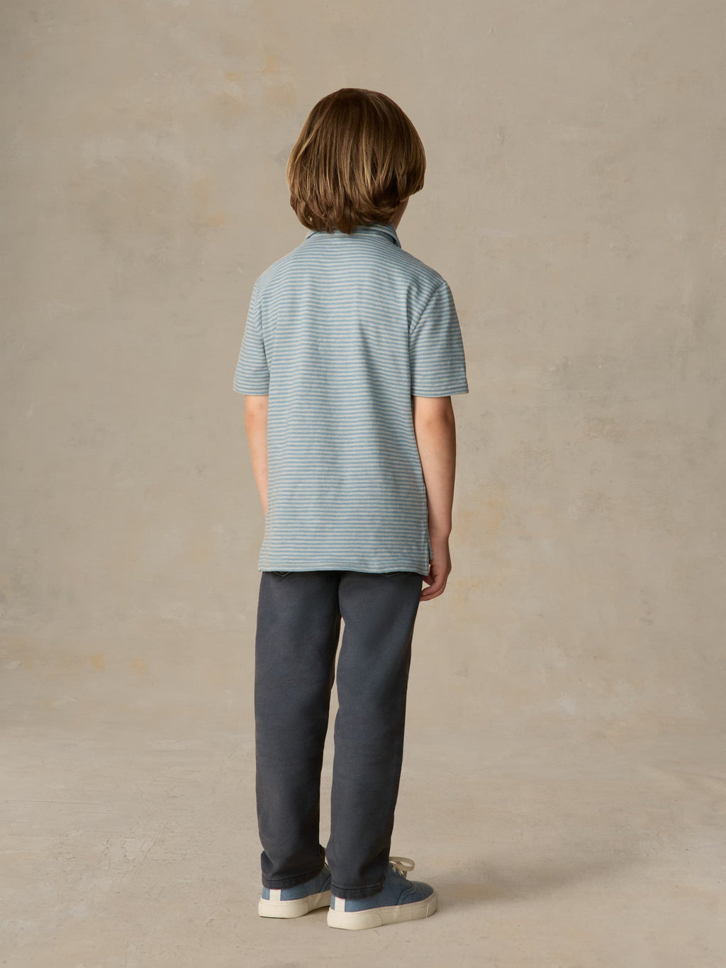 Little Kids Sunwashed Striped Tee Polo - Mountain Wind Stripe
