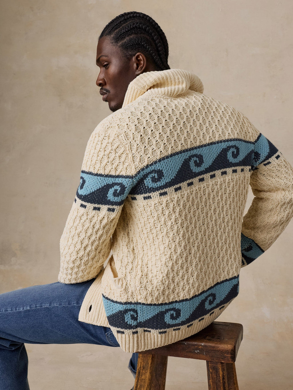 Wave Swell Cardigan - Pearl Blue Crest