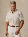 Short-Sleeve Waffle Knit Shirt - Whitecap