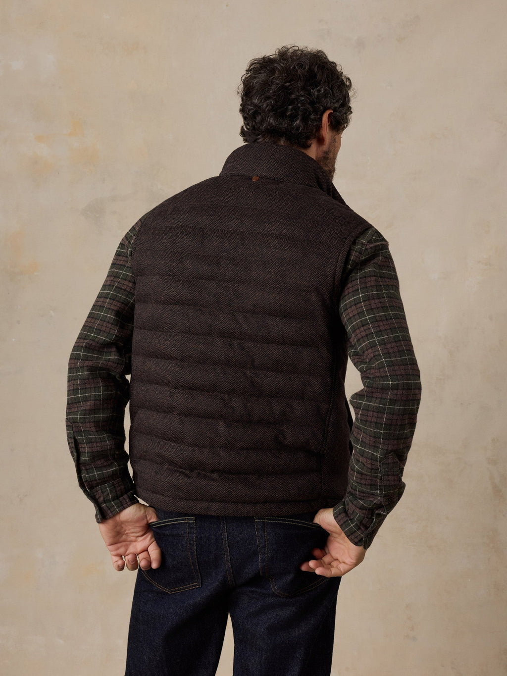 Teton Valley Vest - Brown Herringbone