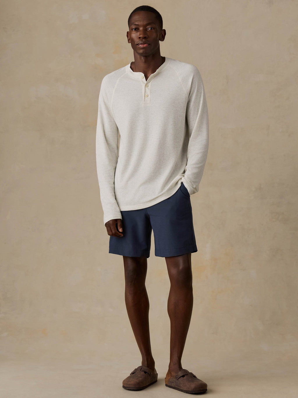 Long-Sleeve Cloud Henley - Snow Heather