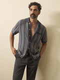 Short-Sleeve Sweater Shirt - River Cliffs Stripe