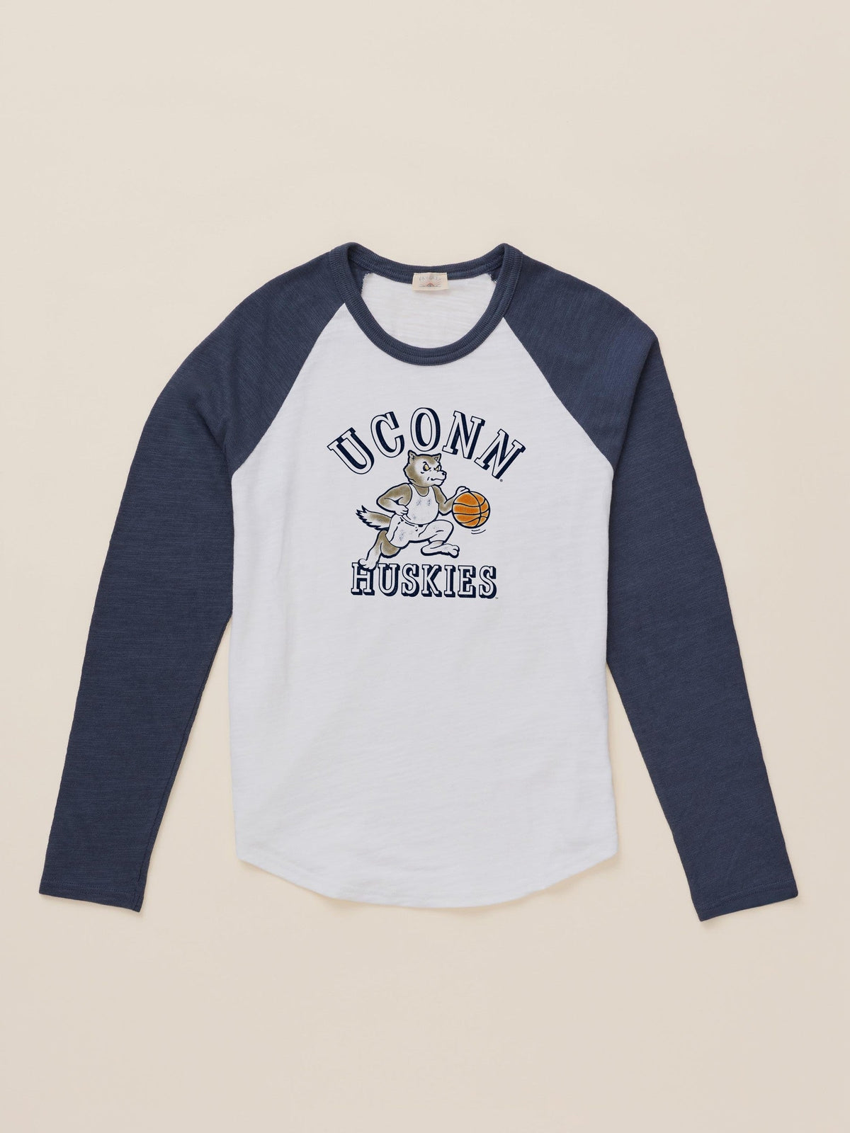 University of Connecticut Sunwashed Organic Raglan Long-Sleeve - Blue Nights